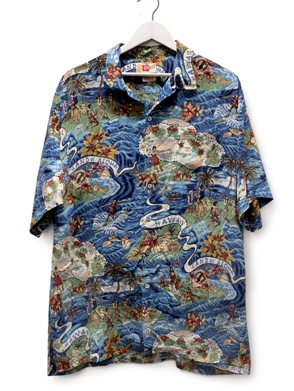 🌺 Hilo Hattie Men’s Vintage Vtg “Land of Aloha” Hawaiian Silk Shirt 2XL 🌺